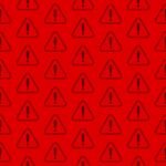 Triangular exclamation mark warning sign seamless pattern background