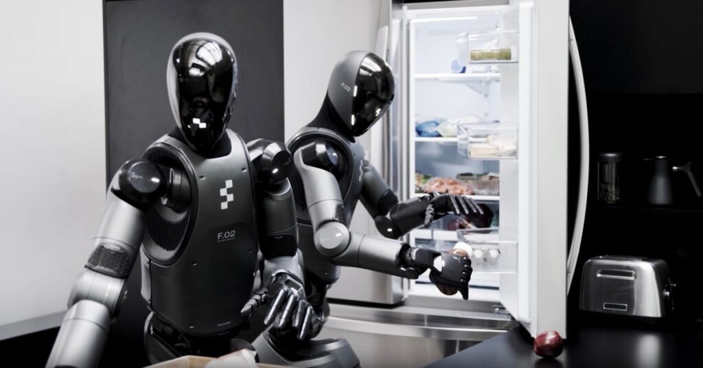 O robô humanóide da figura leva ordens de voz para ajudar em casa