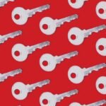 Keys on a red background