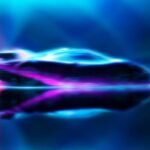 Race car blurred in an illustration.