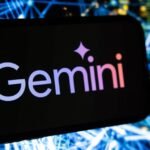 The Google Gemini generative AI logo on a smartphone.