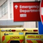 An ambulance outside an NHS London hospital