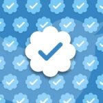 Twitter verified logos on a blue background