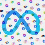 distorted meta logo and other brands including facebook, instagram, whatsapp, oculus, and messenger