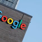 The Google logo and lettering can be seen on the facade of the company's Munich headquarters.