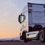 NIKOLA Corp TRE electric semi truck parked, cab only
