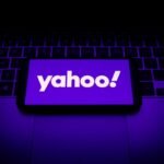 Yahoo! logo is seen displayed on a phone screen in this illustration photo taken in Krakow, Poland