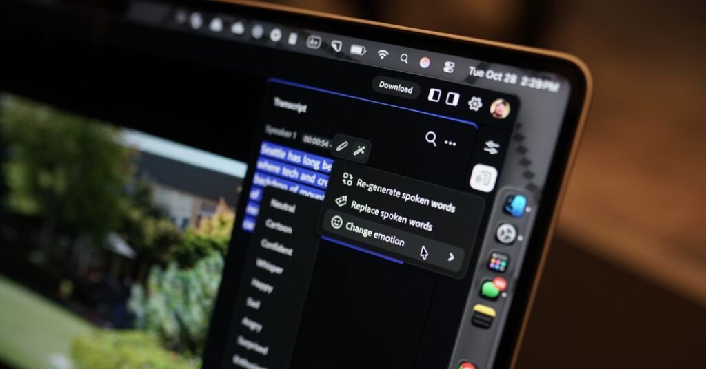 Exclusivo: a IA corretiva da Adobe pode mudar as emoções de uma narração