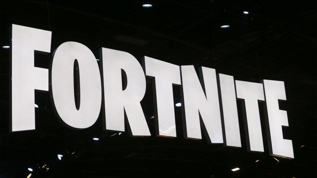 The logo of the video game" Fortnite is displayed during the 'Paris Games Week' on October 25, 2018 in Paris, France.