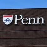 PHILADELPHIA, PA - JULY 17: A general view of the Penn Shield University of Pennsylvania logo on July 17, 2025, at the University of Pennsylvania, in Philadelphia, PA.