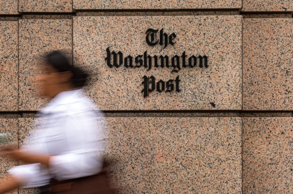 WASHINGTON, DC - JUNE 5: The Washington Post Building at One Franklin Square Building on June 5, 2024 in Washington, DC.