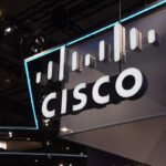 The CISCO brand logo during the Mobile World Congress Barcelona 2023.