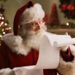 Santa Claus with checklist, portrait, close-up