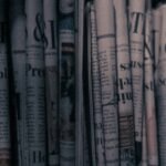 A stack of newspapers.