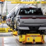 Ford F-150 Lightning electric truck assembly line