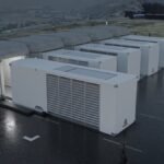 A rendering of five Radiant Nuclear's power plants being installed.