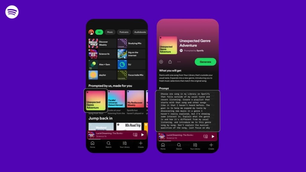 Spotify testa 'listas de reprodução solicitadas' mais personalizadas e alimentadas por IA