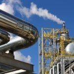 Steam rises from a new ammonia production unit.