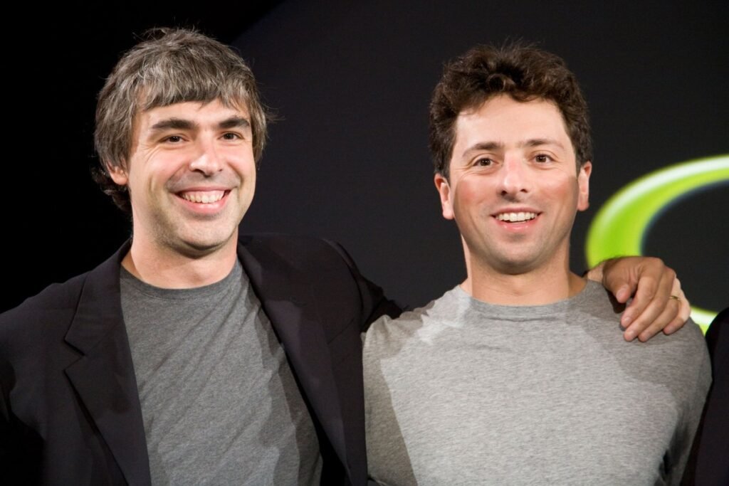 Larry Page and Sergey Brin, the co-founders of Google, in September 2008