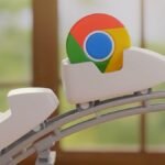Google Chrome logo on a rollercoaster toy