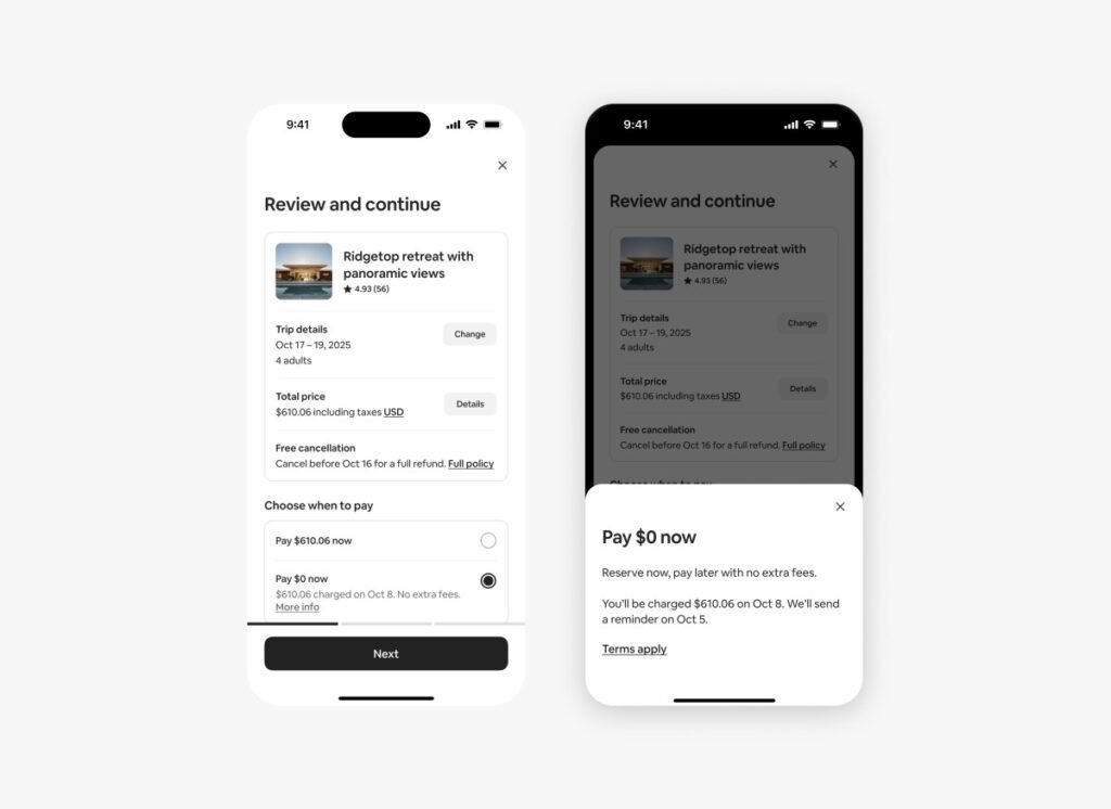 Airbnb expande globalmente seu programa "Reserve Agora, Pague Depois"