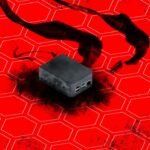 An illustration of a burned out router or firewall, indicating a breach.