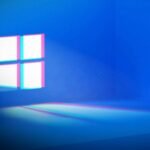 Windows logo on a dark blue background.