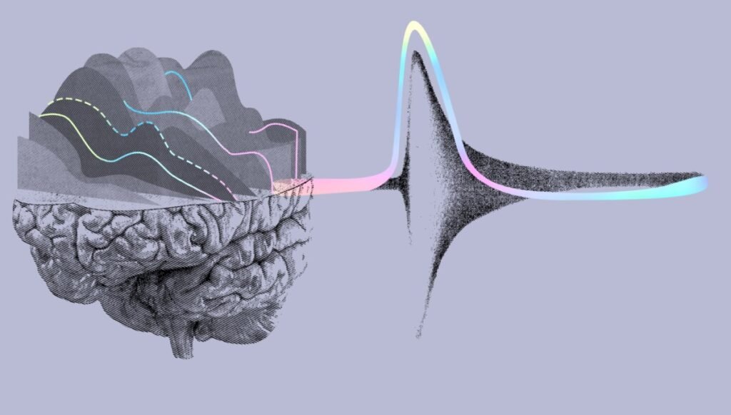 CollectivIQ, Artistic images of the brain and action potentials happening in it.