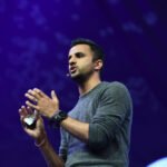 Ethan Agarwal, Aaptiv, on Centre Stage during day three of Collision 2019 at Enercare Center in Toronto, Canada.