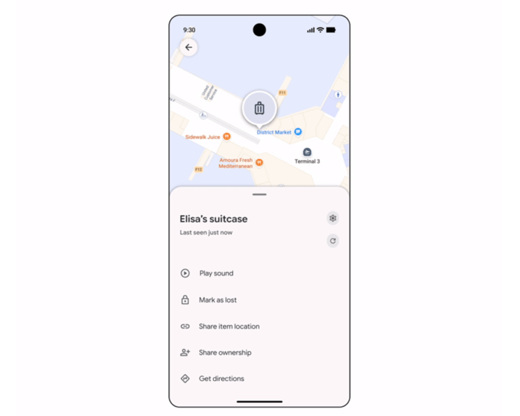 Android user tracking luggage
