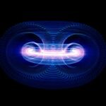 Illustration of plasma particles inside a tokamak fusion reactor.