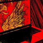 A graphic depiction of open laptop overlaying Red Square in Moscow and the logo of Russia's foreign intelligence service SVR.