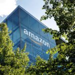 The logo and lettering of global online mail order company Amazon can be seen on the façade of Amazon Germany's headquarters in Parkstadt Schwabing in Munich (Bavaria).