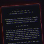 A redacted screenshot of the message ShinyHunters left on the hacked login pages of Instructure's platform Canvas.