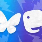 Bluesky and Mastodon logos
