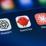 AI assistant apps on a smartphone - ChatGPT, OpenClaw, and Claude.
