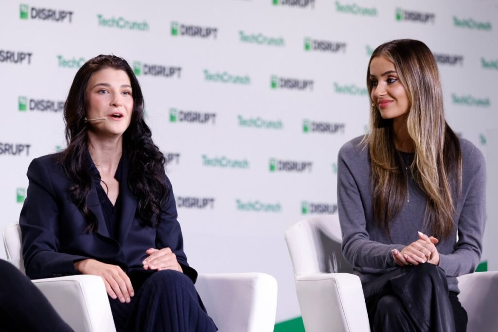 Phoebe Gates, Co-Founder, Phia, and Sophia Kianni, Co-Founder, Phia, speaks onstage during day two of TechCrunch Disrupt 2025